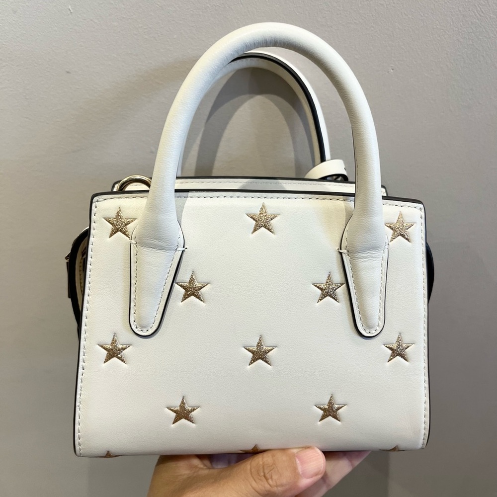Coach White Mini Satchel with Gold Star Accents - Picture 5 of 8